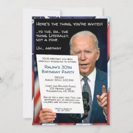 Invitación a la fiesta de Personalizable Joe Biden