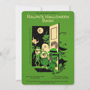 Invitación a la fiesta de personalizable Retro Hal