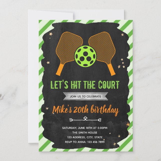invitación a la fiesta de pickleball (Anverso)