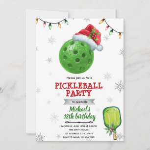 invitación a la fiesta de pickleball de Navidad