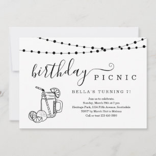 Invitación a la fiesta de picnic de cumpleaños