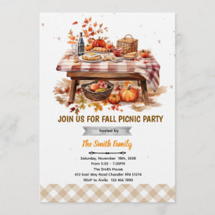 invitación a la fiesta de picnic de otoño