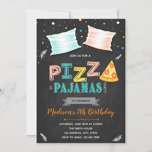 Invitación a la fiesta de pijamas (Anverso)