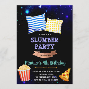 invitación a la fiesta de pijamas bajo la estrella