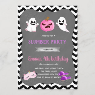 Invitación a la fiesta de pijamas de Halloween