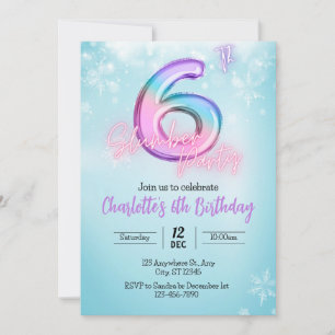 Invitación a la fiesta de pijamas de invierno mági