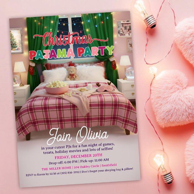 Invitación a la fiesta de pijamas de Navidad (Subido por el creador)