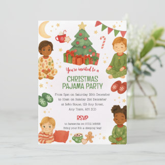 Invitación a la fiesta de pijamas de Navidad para