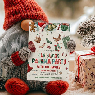Invitación a la Fiesta de Pijamas de Navidad Sle