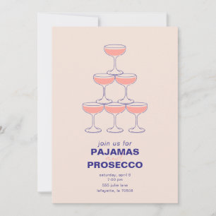 Invitación a la fiesta de pijamas y Prosecco