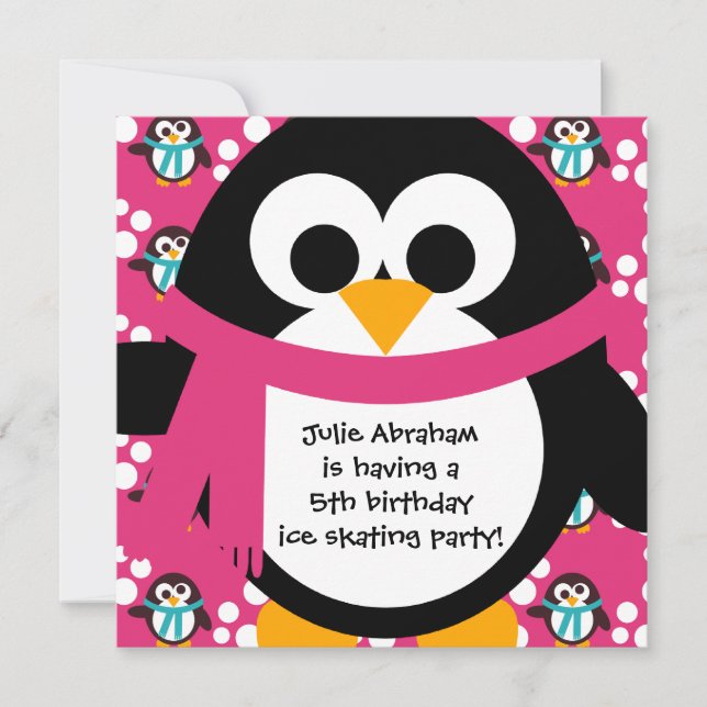 Invitación a la fiesta de Pingüino Rosa (Anverso)