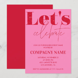 Invitación a la fiesta de Pink Business Celebremos