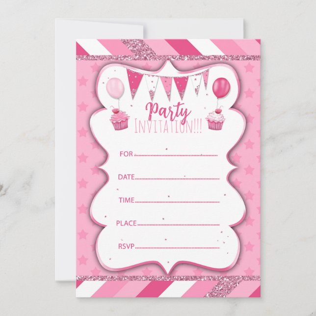 invitación a la fiesta de Pinky para escribir a ma (Anverso)