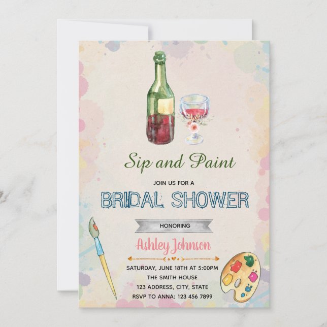 invitación a la fiesta de pintar y beber (Anverso)