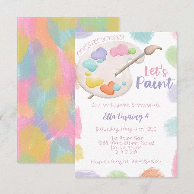 Invitación a la Fiesta de Pintura (Anverso / Reverso)