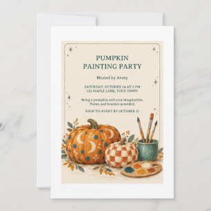 Invitación a la fiesta de pintura de calabazas con