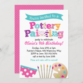 Invitación a la fiesta de pintura de cerámica