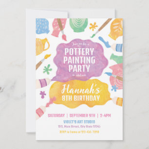 Invitación a la fiesta de pintura de cerámica