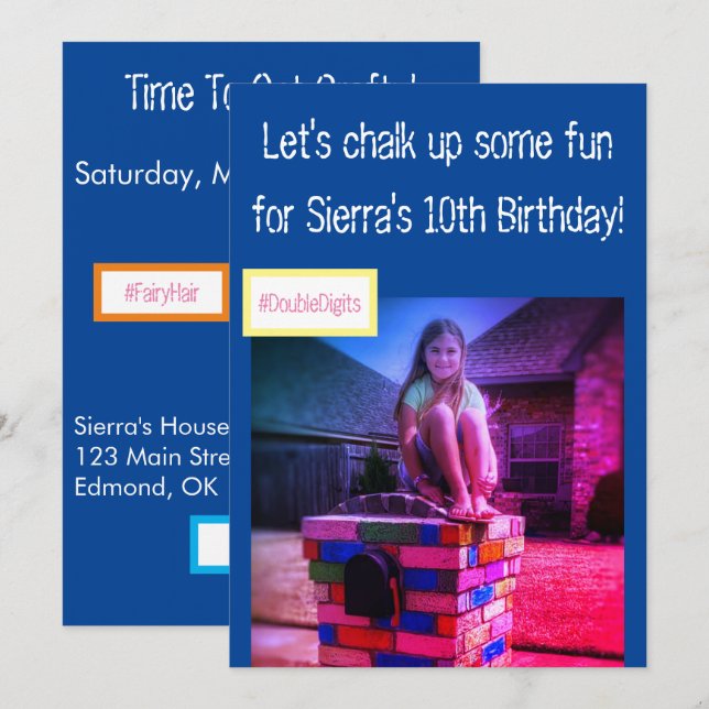 Invitación a la fiesta de pintura de la charla de  (Anverso / Reverso)