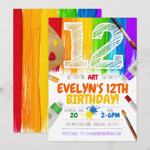 Invitación a la fiesta de pintura, fiesta de cumpl