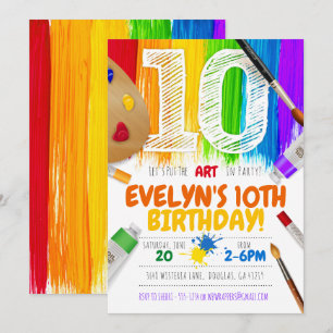 Invitación a la fiesta de pintura, fiesta de cumpl