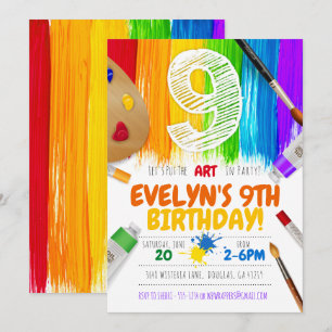 Invitación a la fiesta de pintura, fiesta de cumpl