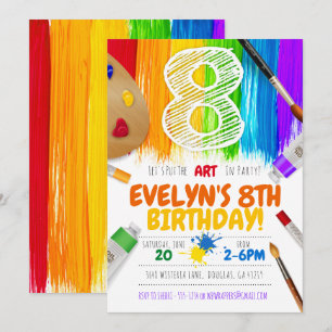 Invitación a la fiesta de pintura, fiesta de cumpl