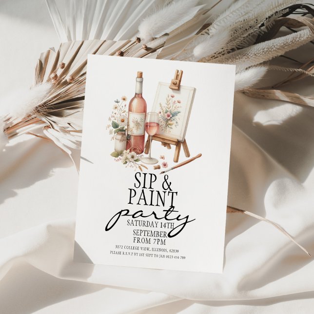 Invitación a la fiesta de pintura y bebida (Subido por el creador)