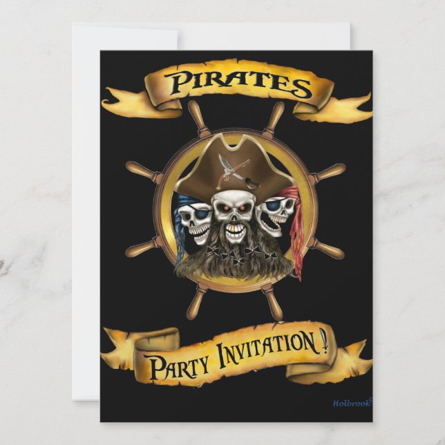 Invitación a la Fiesta de Piratas (Anverso)