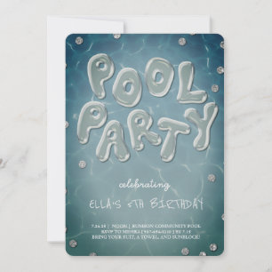 Invitación a la fiesta de Piscina de Bash de Cumpl