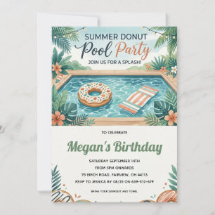 Invitación a la fiesta de piscina de fin de verano