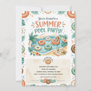 Invitación a la fiesta de piscina de fin de verano