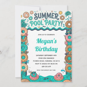Invitación a la fiesta de piscina de fin de verano