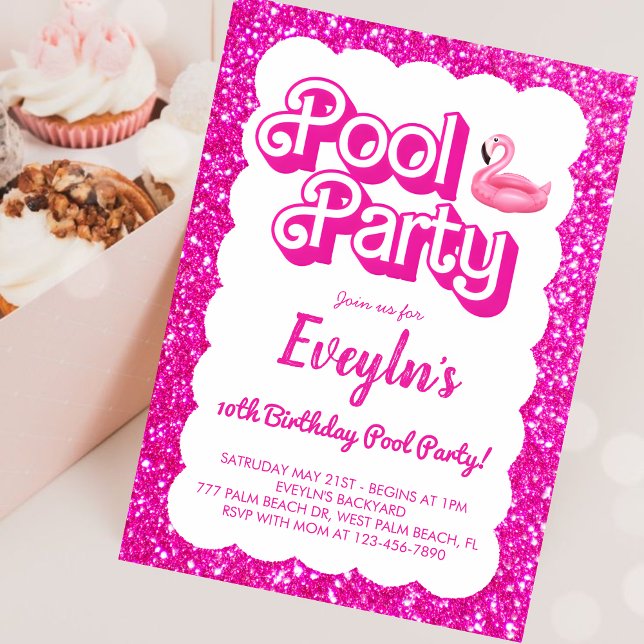 Invitación a la fiesta de Piscina de Muñeca Rosa M (Subido por el creador)