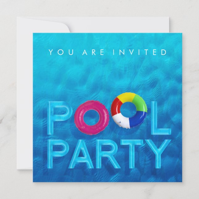 Invitación a la fiesta de Piscina de Verano (Anverso)