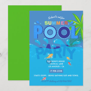 Invitación a la fiesta de piscina de verano: la es
