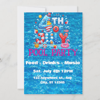 Invitación a la Fiesta de Piscina del 4 de Julio