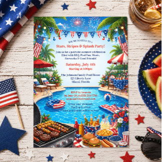 Invitación a la Fiesta de Piscina del 4 de Julio B