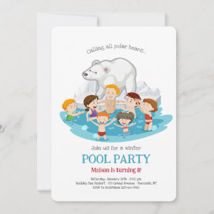 Invitación a la Fiesta de Piscina del Oso Polar