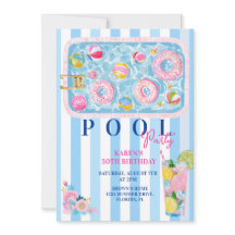 Invitación a la fiesta de piscina para adultos Cum
