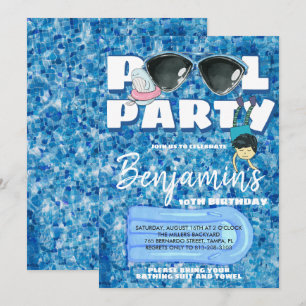 Invitación a la fiesta de piscina para niños