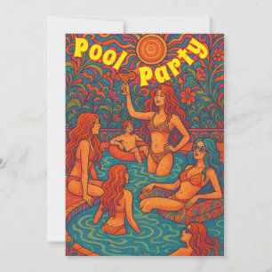 Invitación a la fiesta de Piscina Retro Psicodélic