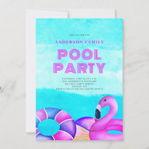 Invitación a la fiesta de Piscina Rosa
