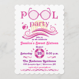 Invitación a la Fiesta de Piscina Sweet 16