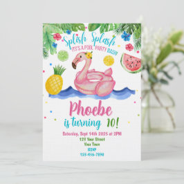 Invitación a la Fiesta de Piscina Tropical de Flam