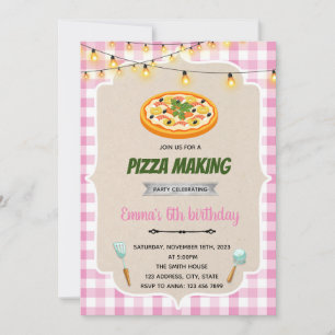 Invitación a la fiesta de pizza chica