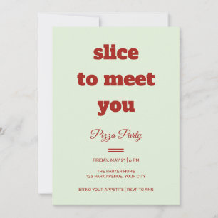 Invitación a la fiesta de pizza con tipo Slab Slic