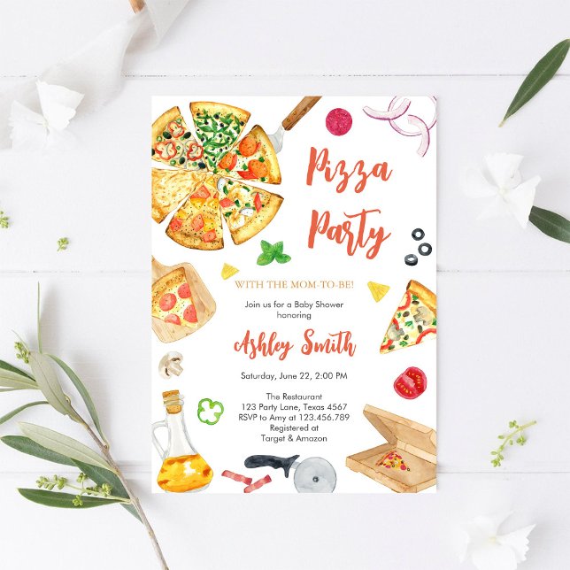 Invitación a la fiesta de pizza Cumpleaños con piz (Subido por el creador)
