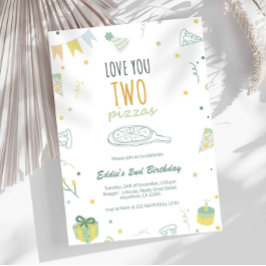 Invitación a la fiesta de pizza del segundo cumple