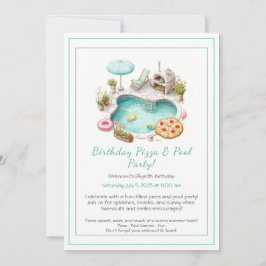 Invitación a la fiesta de Pizza Pool Party - Veran